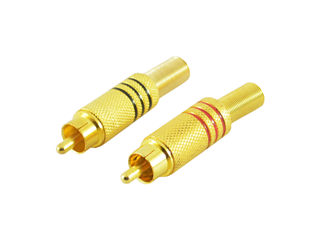 Gold RCA Male Connector Pair